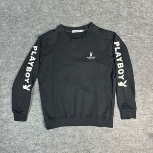 Vintage 90s Playboy Black Crewneck Sweatshirt Mens Medium